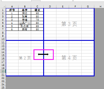 Excel中如何对工作表进行自主分页?