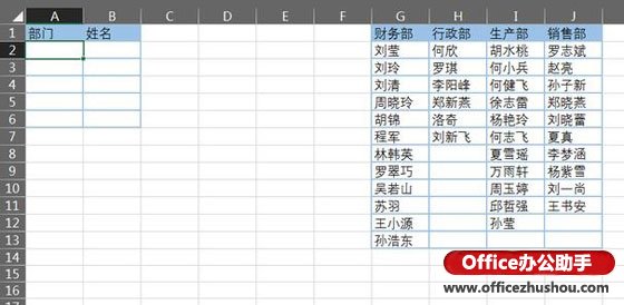 EXCEL制作二级下拉菜单的方法