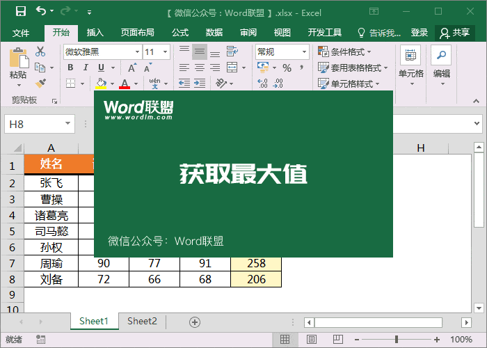获取最大值