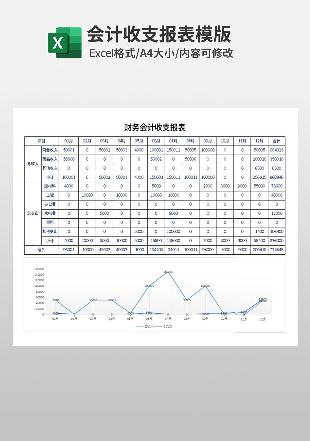 财务会计收支报表模板