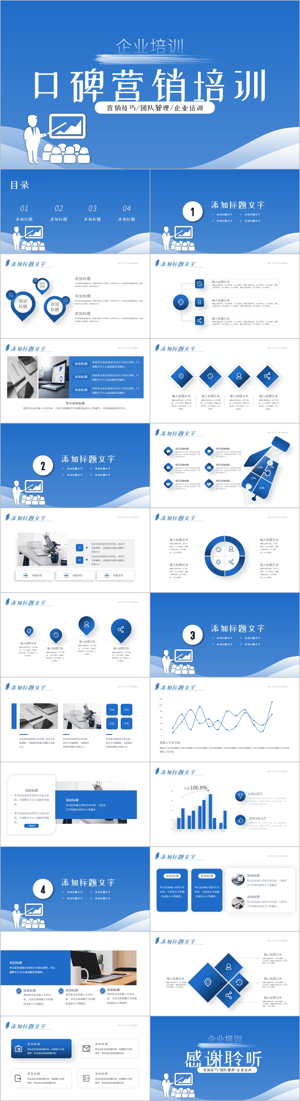 商务口碑营销团队管理企业培训PPT模板