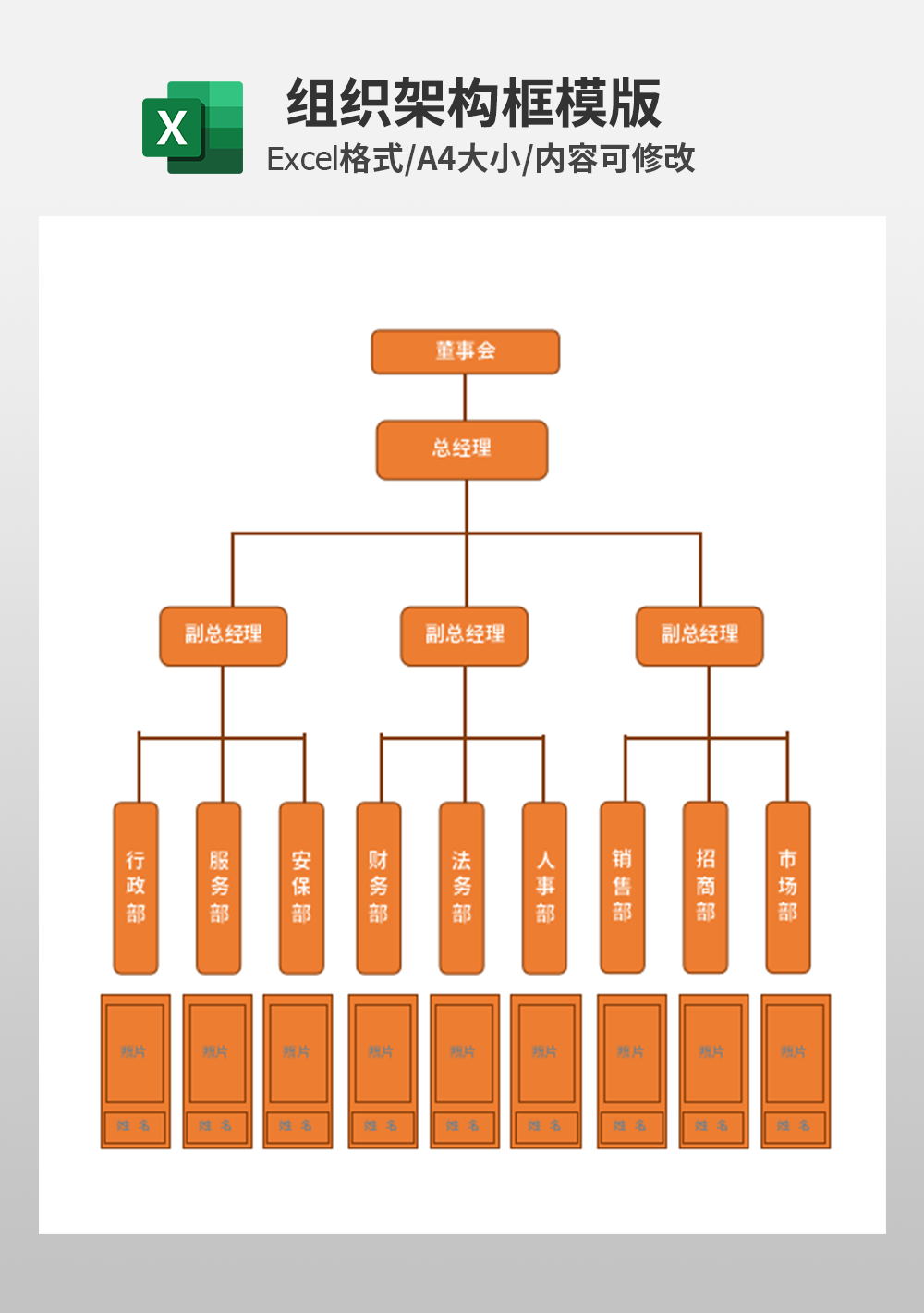 企业行政部组织架构框模板
