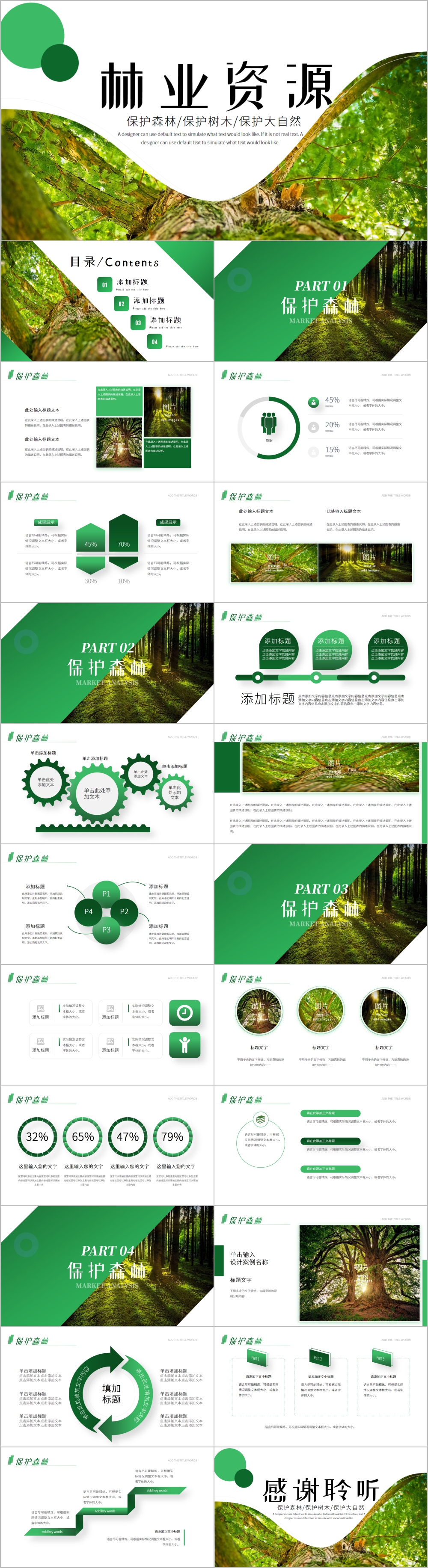 湿地森林环境保护生态森林业PPT模板