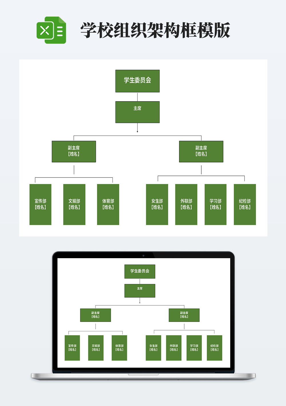 学校组织架构框模板