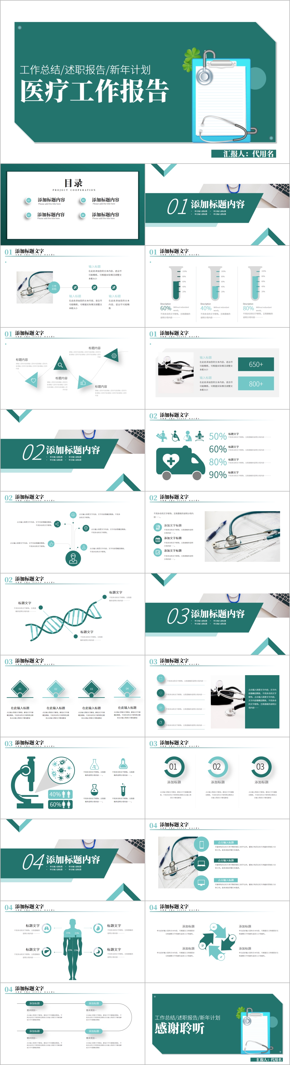 医疗工作总结述职报告汇报PPT模板