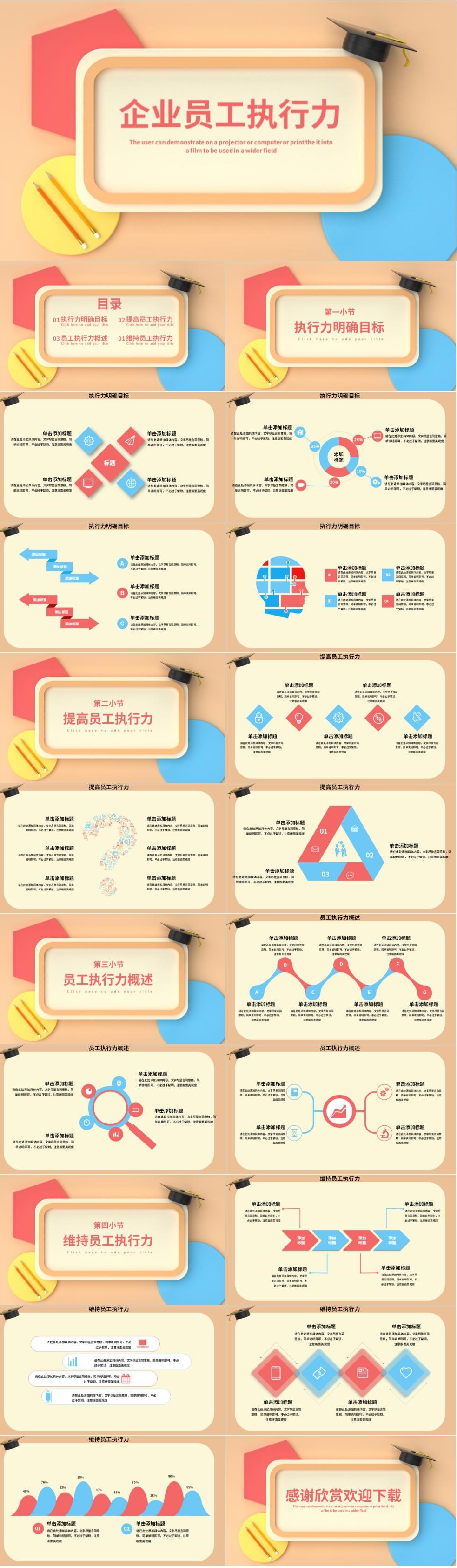 企业员工执行力培训工作计划PPT模板