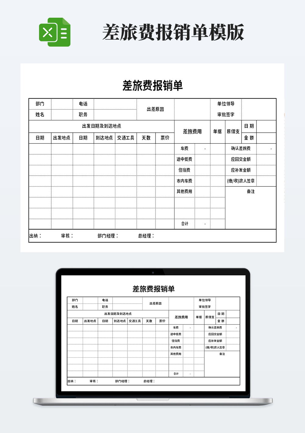 财务部差旅费报销单模板