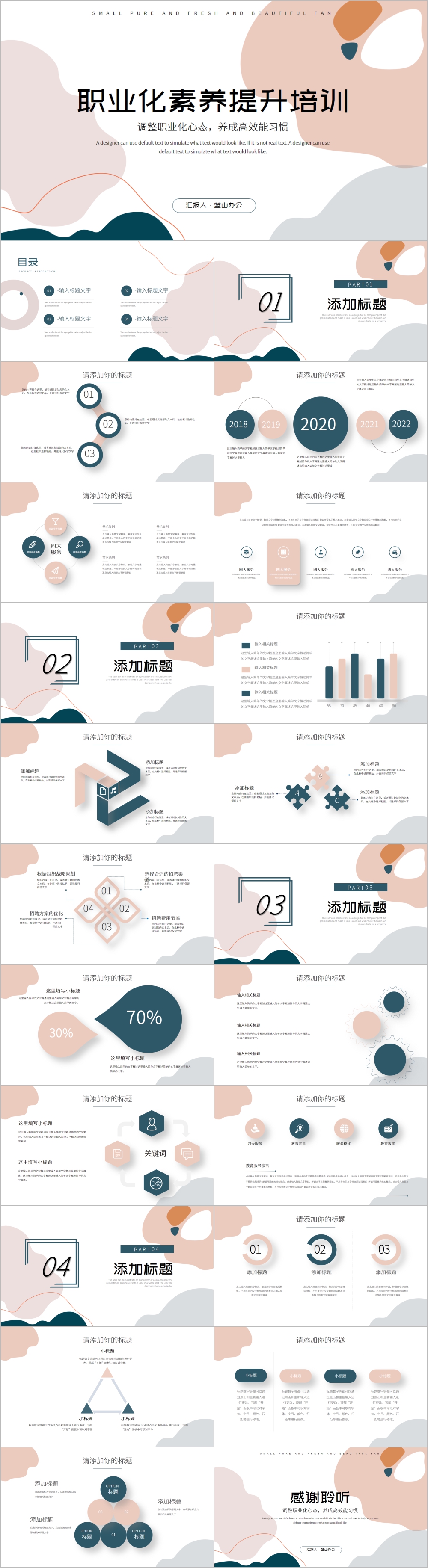 极简职业化素养和心态高效能习惯培训PPT模板