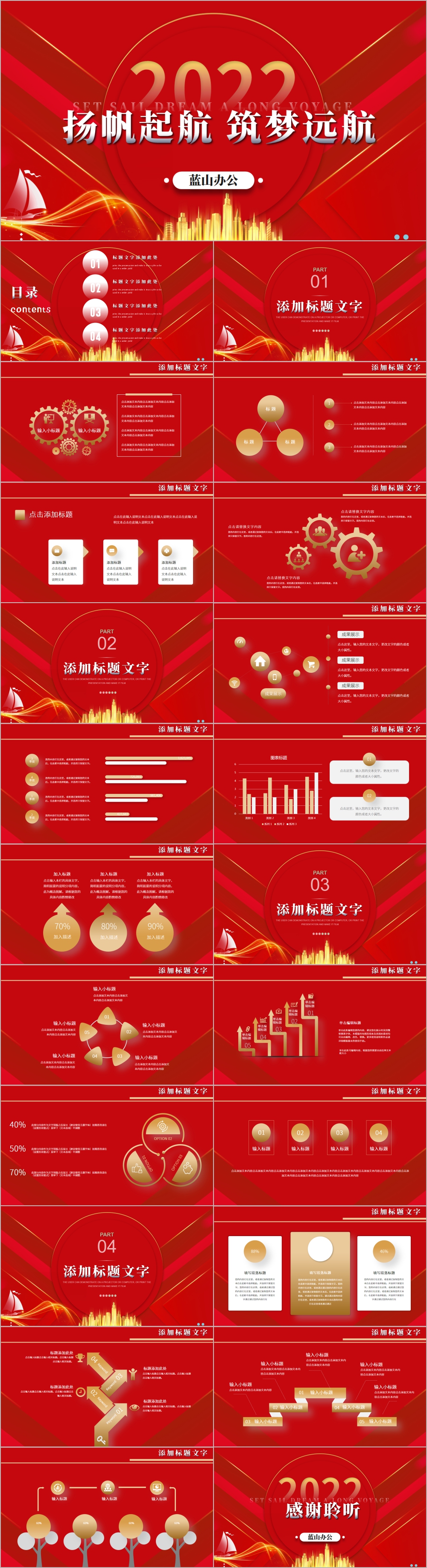 扬帆起航筑梦远航年终工作汇报PPT模板