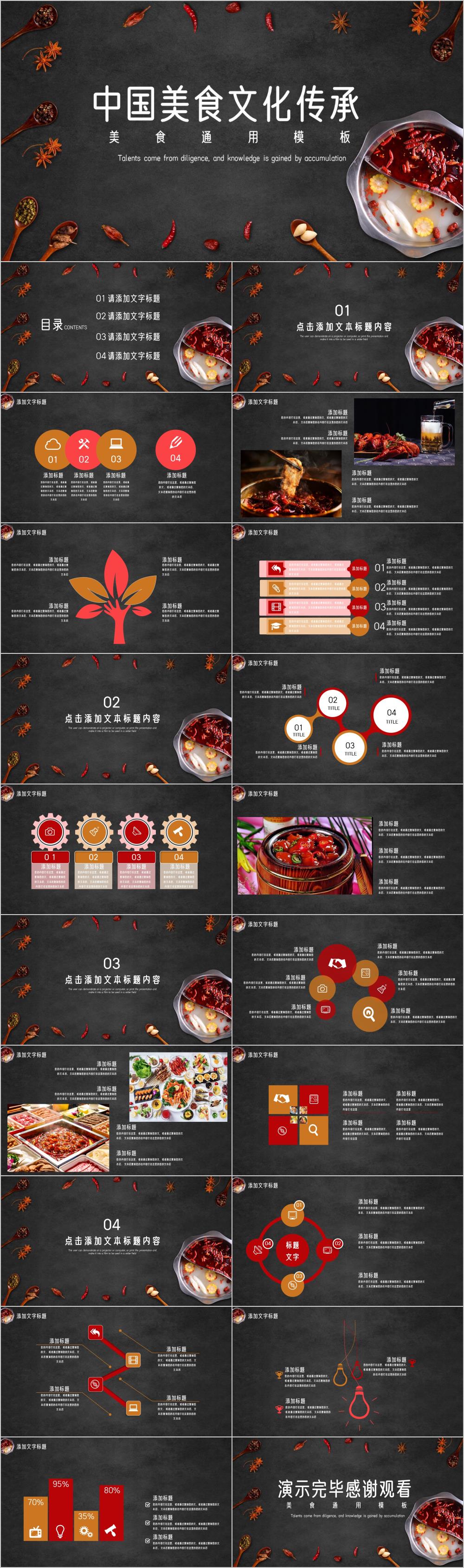 中国传统美食文化饮食ppt模板