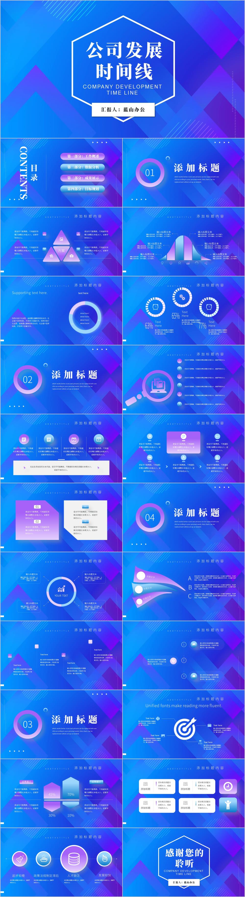 商务极简风企业发展历程公司简介ppt模板