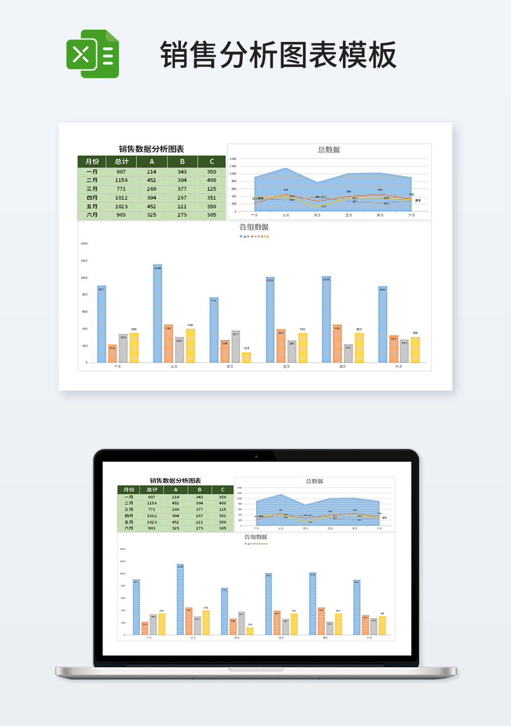 业务销售数据分析图表模板